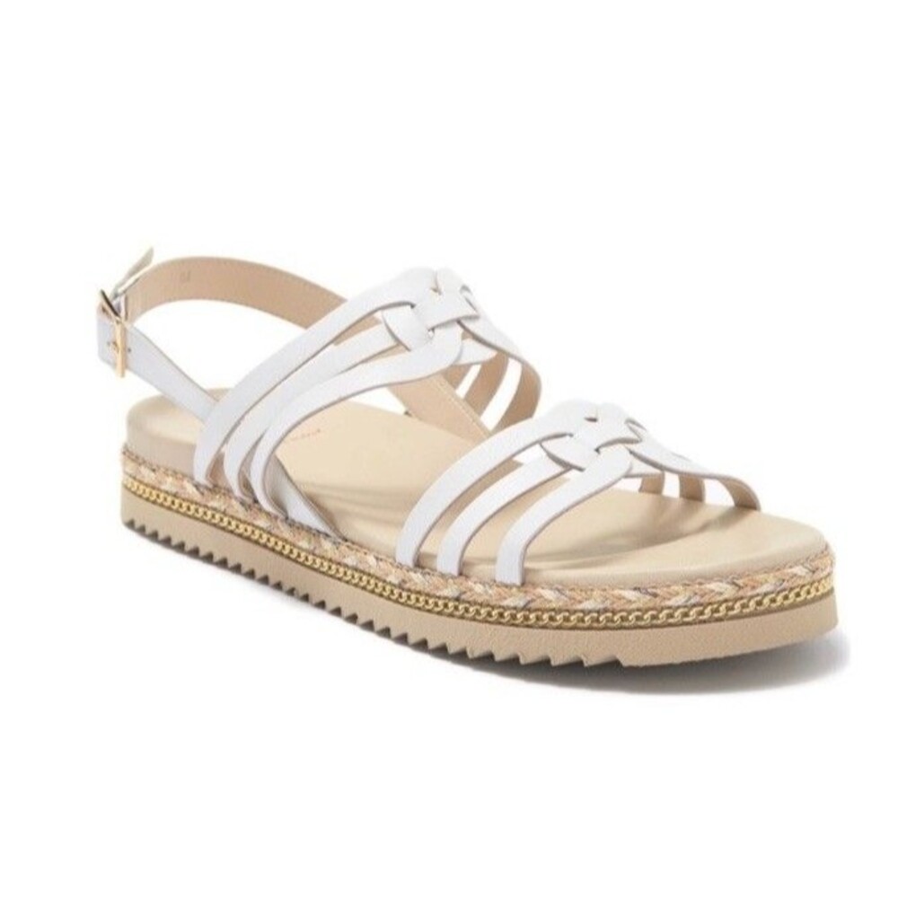 AMALFI BY RANGONI Betty Espadrille Sandal White Parmasoft Size 11.5 Gently Used